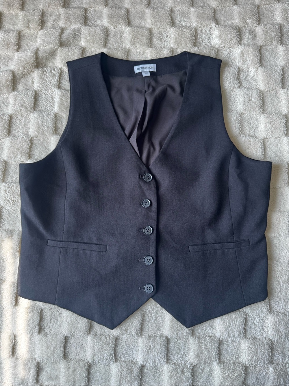 Nordstrom Black Women's Button-Front Vest